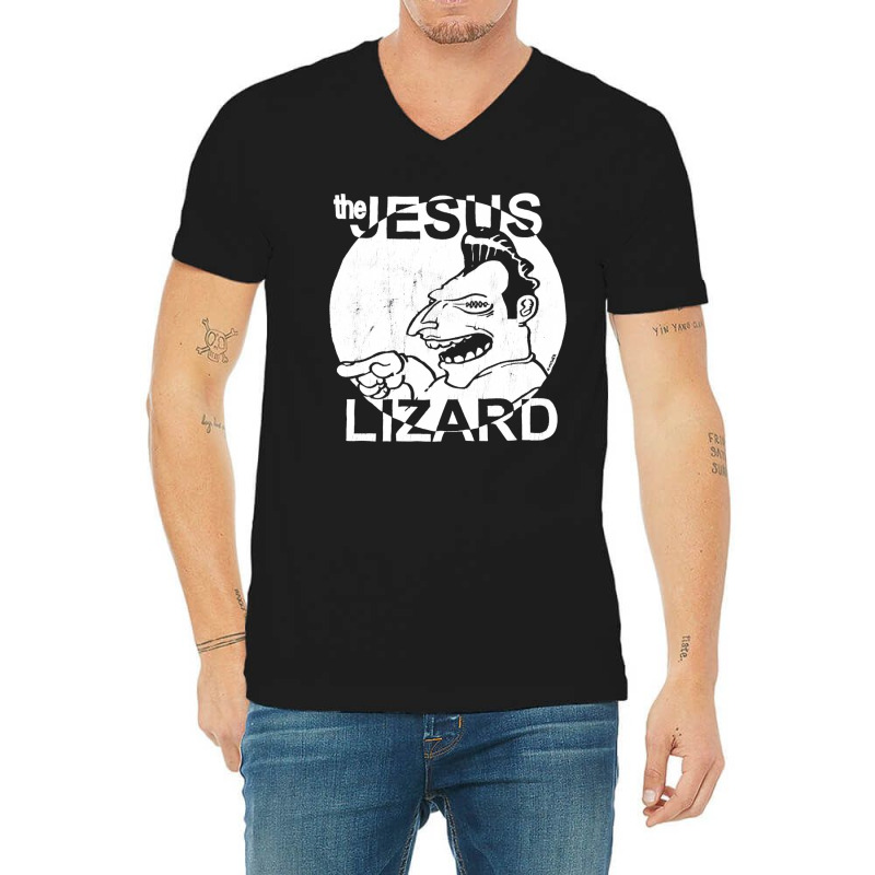 Jesus Lizard, Jesus Lizard Vintage, Jesus Lizard Art, Jesus Lizard Pai V-neck Tee | Artistshot