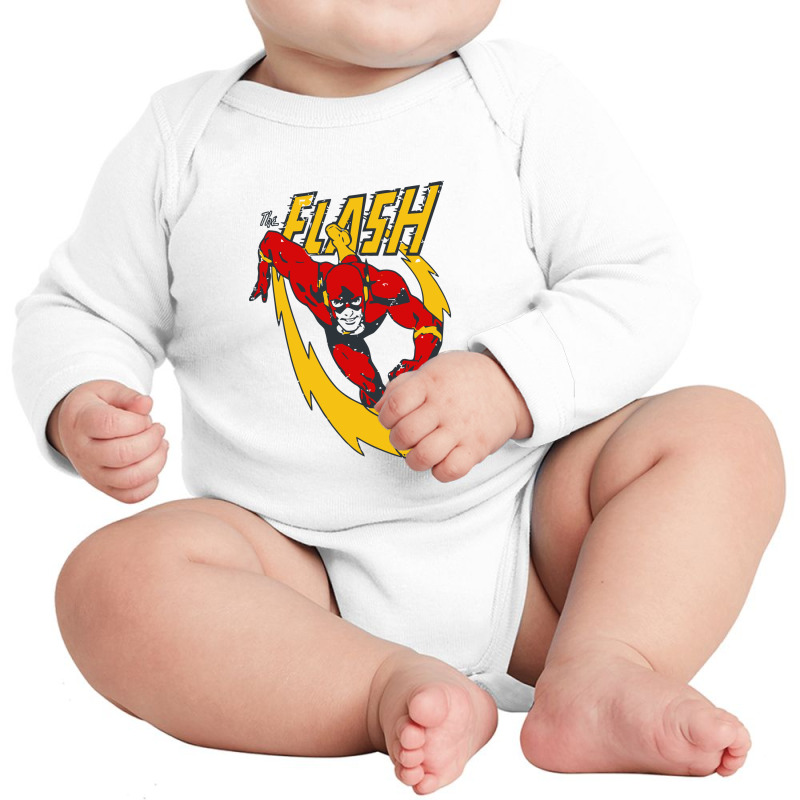 Jla, Lightning Trail Long Sleeve Baby Bodysuit by comedysportzpodcast | Artistshot