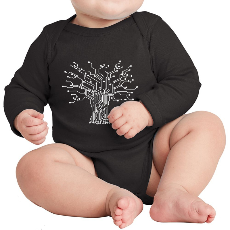 Electronics Technician Binary Tree  Electrical Engineer Long Sleeve Baby Bodysuit by EricWade | Artistshot