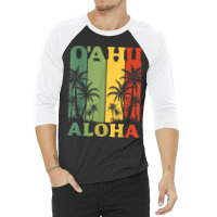 Oahu Aloha Hawaiian Lover Island Palm Beach Holiday 3/4 Sleeve Shirt | Artistshot