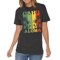 Oahu Aloha Hawaiian Lover Island Palm Beach Holiday Vintage T-shirt | Artistshot