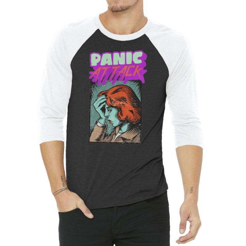 Panic Attack, Panic Attack Vintage, Panic Attack Art, Panic Attack Pai 3/4 Sleeve Shirt | Artistshot