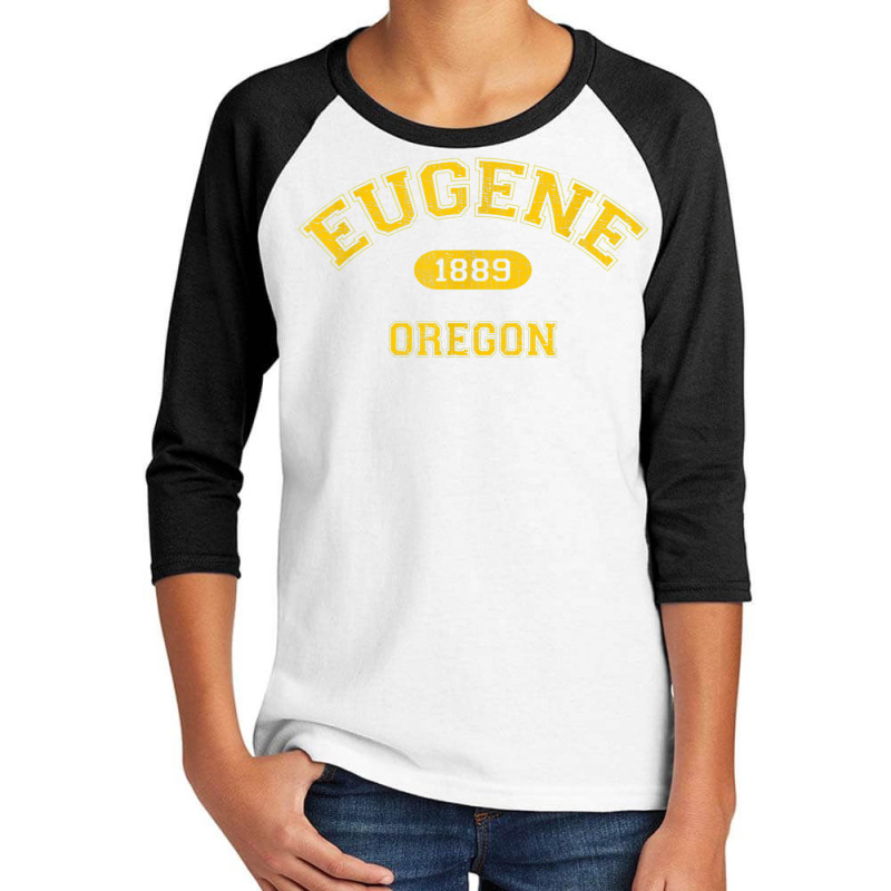 Retro College Style Eugene, Oregon 1889 T Shirt Youth 3/4 Sleeve by cm-arts | Artistshot