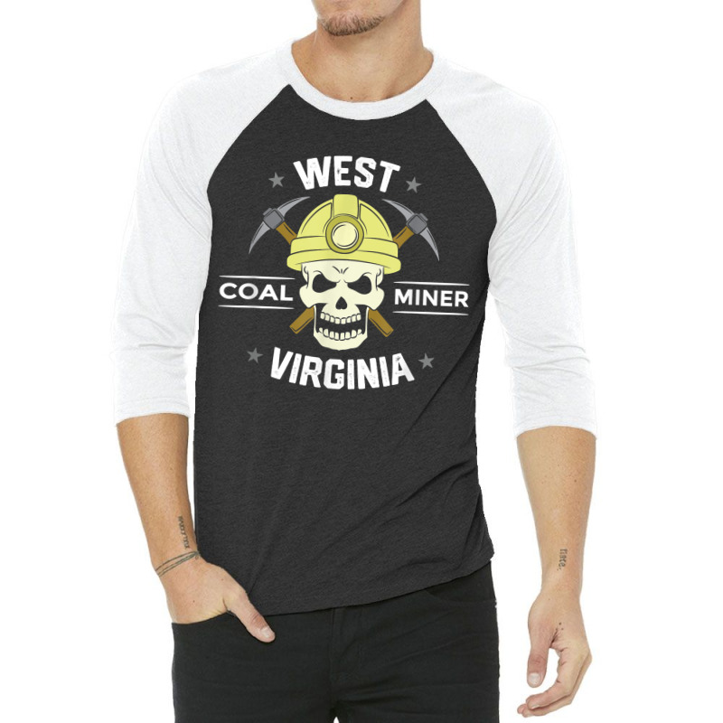 Coal Miner Artwork For A Coal Miner From West Virginia 3/4 Sleeve Shirt by ImmanUnde | Artistshot