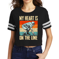 Football My Heart Is On The Line Offensive Lineman Scorecard Crop Tee | Artistshot