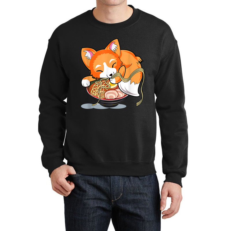 Ramen Noodles Fox Lover Kawaii Japanese Anime Crewneck Sweatshirt | Artistshot