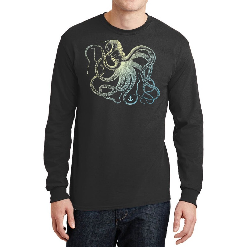 Octopus Cool Vintage Marine Biologist Ocean Sea Life 3 Long Sleeve Shirts | Artistshot