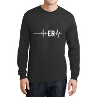 Emergency Medicine Physician Nurse Gift Er Heartbeat Long Sleeve Shirts | Artistshot