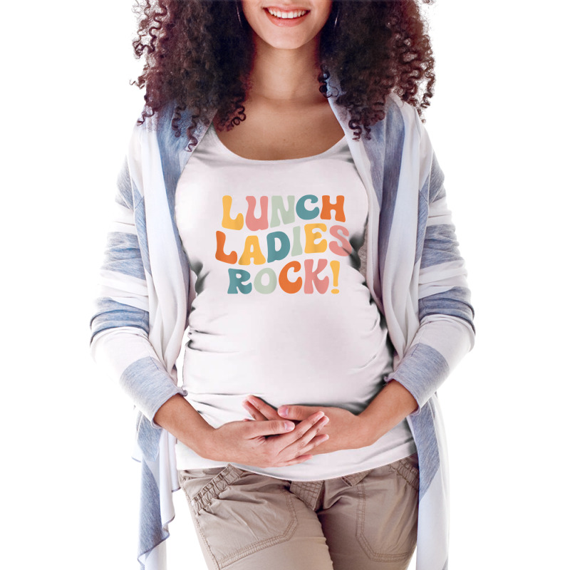 Lunch Ladies Rock!   Retro Lunch Ladies Squad Cafeteria Crew T Shirt Maternity Scoop Neck T-shirt | Artistshot