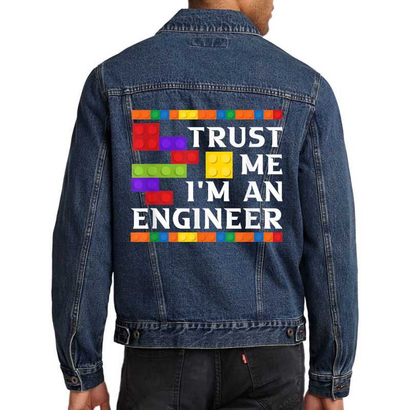 Engineer Children Kids Toy Big Building Blocks Build Builder Men Denim Jacket | Artistshot