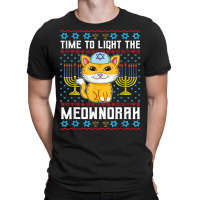 Hanukkah Meownorah Cat Kitty Kitten Jewish T-shirt | Artistshot