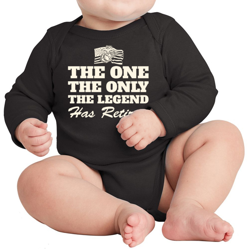 Marine Retirement Long Sleeve Baby Bodysuit by QomarXabier | Artistshot