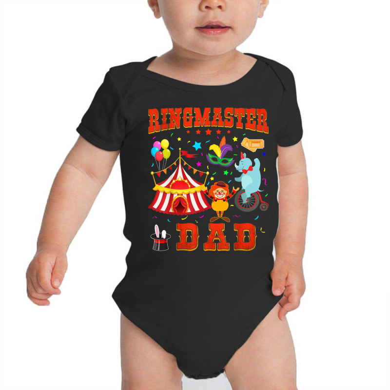 Dad Of The Birthday Ringmaster Kids Circus Party B Day Baby Bodysuit by TopShirts | Artistshot