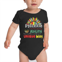 Dyslexia Is Not Disability Dyslexia Awareness Silver Ribbon Baby Bodysuit | Artistshot