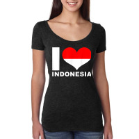 I Love Indonesia   Heart Flag Indonesia Women's Triblend Scoop T-shirt | Artistshot