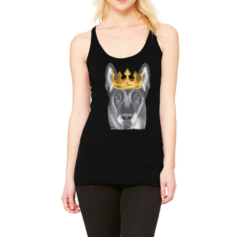 Belgian Malinoi Dog Wearing A Crown Racerback Tank by Bestarts | Artistshot