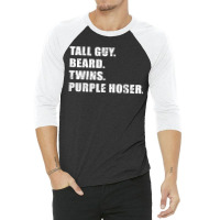 Tall Guy Beard Twins Purple Hoser Cool Christian 3/4 Sleeve Shirt | Artistshot