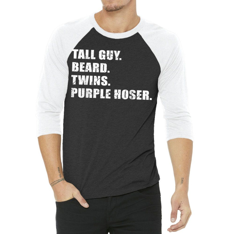 Tall Guy Beard Twins Purple Hoser Cool Christian 3/4 Sleeve Shirt | Artistshot