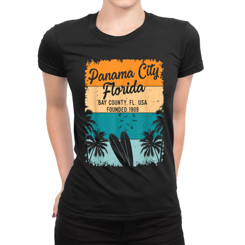 Panama City Beach Florida Fl Souvenirs Gifts Men Women Kids Ladies Fitted T-Shirt by ElsieLynne | Artistshot