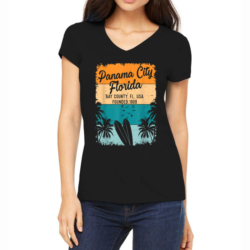 Panama City Beach Florida Fl Souvenirs Gifts Men Women Kids Women's V-Neck T-Shirt by ElsieLynne | Artistshot