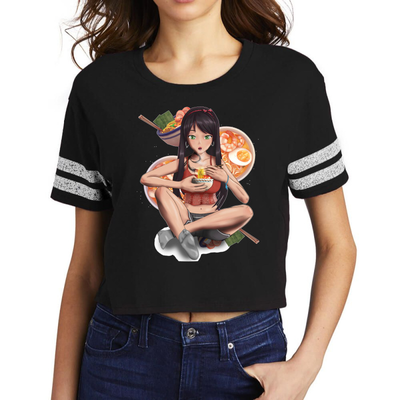 Anime Girl And Ramen Anime Girl And Foods Collection Item 2 Scorecard Crop Tee by cm-arts | Artistshot