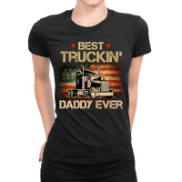 Truck Lover Trucker Mens Truck Driver Dad Trucker For Best Truckin Dad Ladies Fitted T-shirt | Artistshot