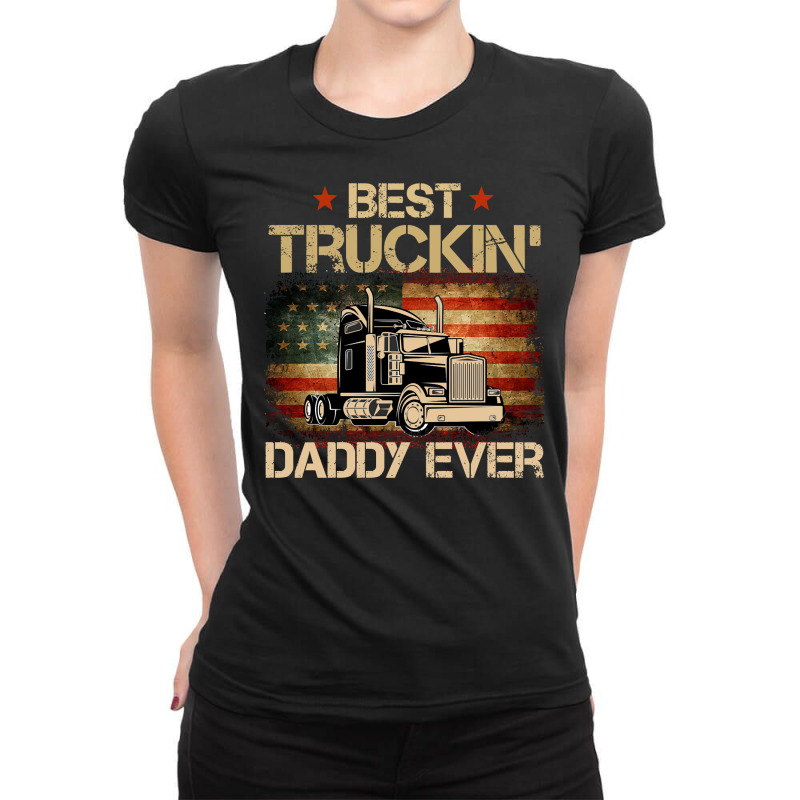 Truck Lover Trucker Mens Truck Driver Dad Trucker Gifts For Best Truck Ladies Fitted T-Shirt by peafowl | Artistshot