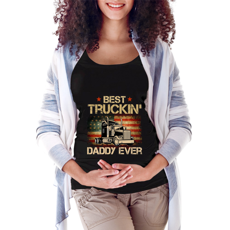 Truck Lover Trucker Mens Truck Driver Dad Trucker Gifts For Best Truck Maternity Scoop Neck T-shirt by peafowl | Artistshot