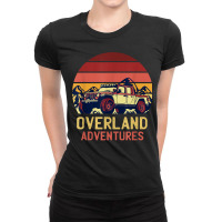 Overland Adventures Camping Offroad Mountain Sunset Graphic Ladies Fitted T-shirt | Artistshot