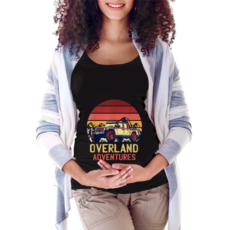 Overland Adventures Camping Offroad Mountain Sunset Graphic Maternity Scoop Neck T-shirt by MarilynCleo | Artistshot