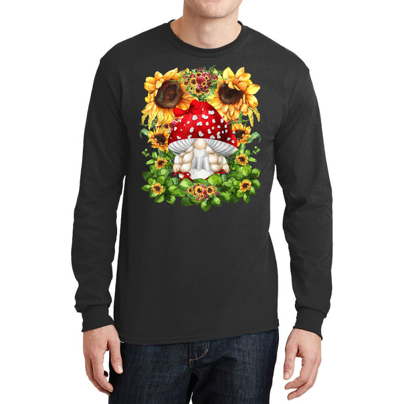 Toadstool Gnome For Women Sunflower Mom Cute Mushroom Lover Long Sleeve Shirts | Artistshot