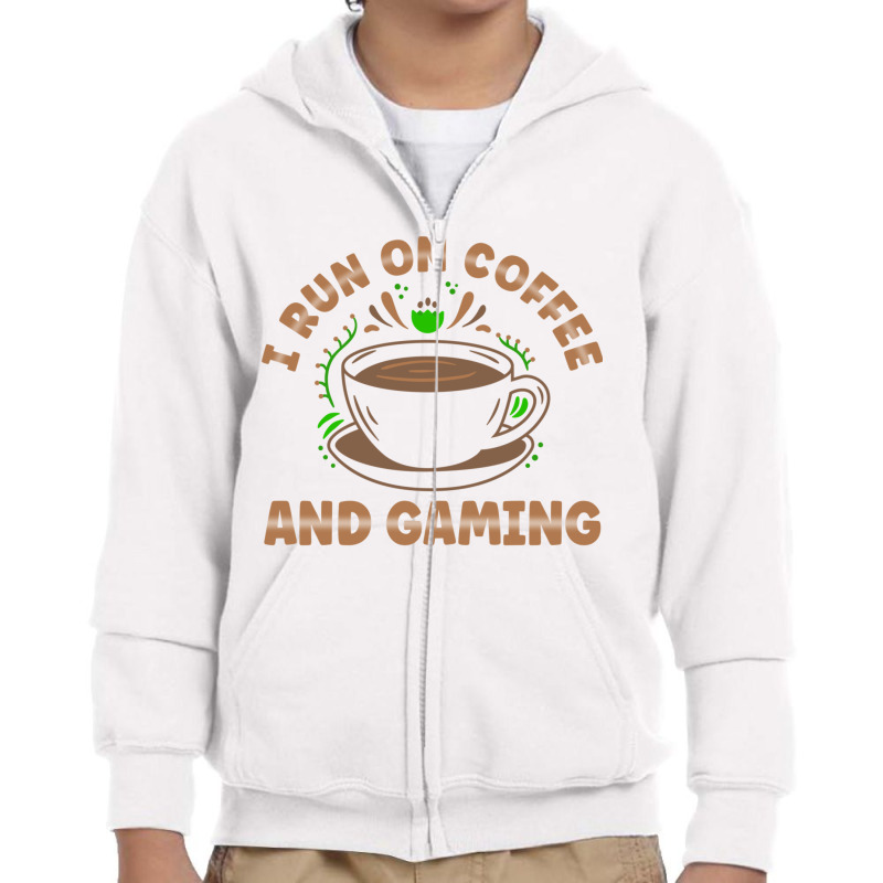 I Run On Coffee And Gaming For Women And Men Long Sleeve T Shirt Youth Zipper Hoodie by cm-arts | Artistshot