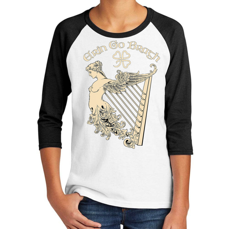 Erin Go Bragh Eire Irish Harp Ireland St . Patricks Day Gift T Shirt Youth 3/4 Sleeve | Artistshot