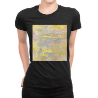 Yellow Sea Roses, Waterlilies, Claude Monet Painting, Yellow Sea Roses Ladies Fitted T-shirt | Artistshot