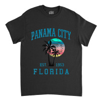 Panama City Florida Spring Vacations Beach Palm Trees Summer Classic T-shirt | Artistshot