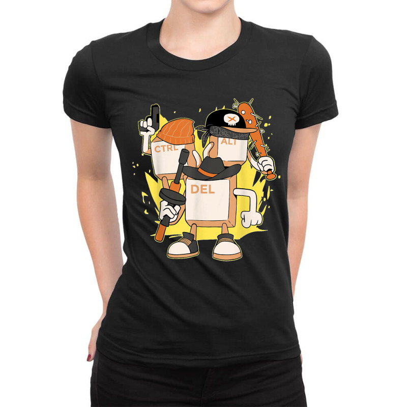 Funny Computer Programmer Control Alt Delete Pc Cpu Program T Shirt Ladies Fitted T-Shirt by KarinCeleste | Artistshot