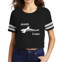 Sarasota Florida Fl Shark Skeleton White Print T-shirt Scorecard Crop Tee | Artistshot