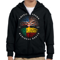 American Grown Beninese Roots Benin Flag Youth Zipper Hoodie | Artistshot