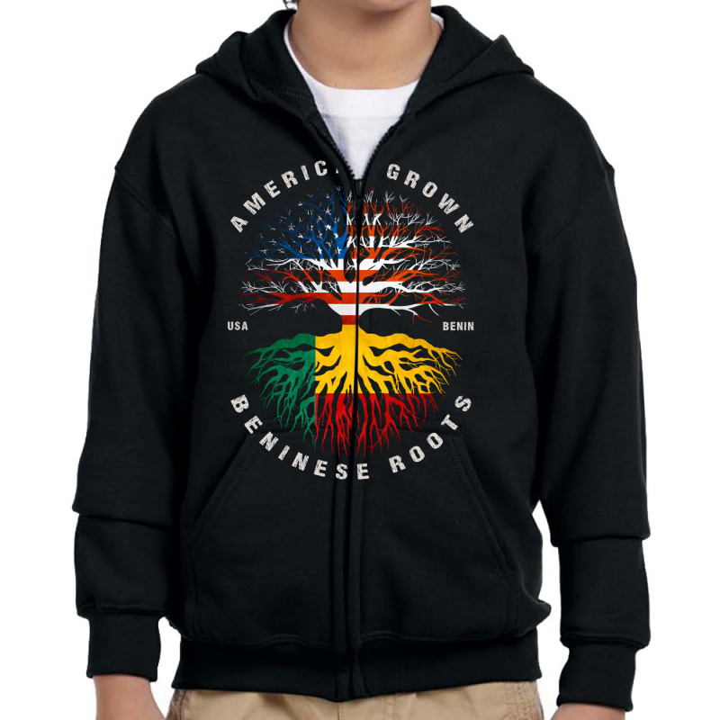 American Grown Beninese Roots Benin Flag Youth Zipper Hoodie by moteestyle | Artistshot