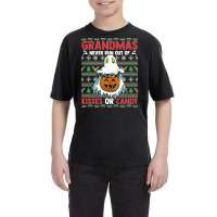 Grandmas Never Run Out Of Kisses Or Candy Halloween Granny Youth Tee | Artistshot