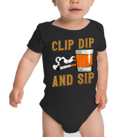 Clip Dip And Sip   Tobacco And Whiskey Baby Bodysuit | Artistshot