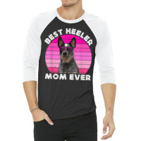 Blue Heeler Mom For Women Retro Blue Australian Cattle Dog 3/4 Sleeve Shirt | Artistshot