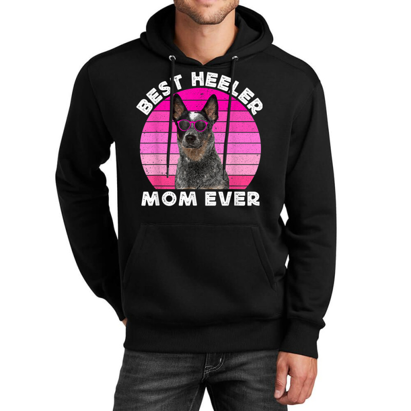 Blue Heeler Mom For Women Retro Blue Australian Cattle Dog Unisex Hoodie by Newdesigns | Artistshot