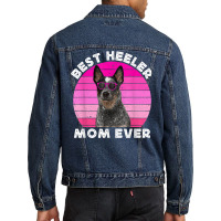 Blue Heeler Mom For Women Retro Blue Australian Cattle Dog Men Denim Jacket | Artistshot