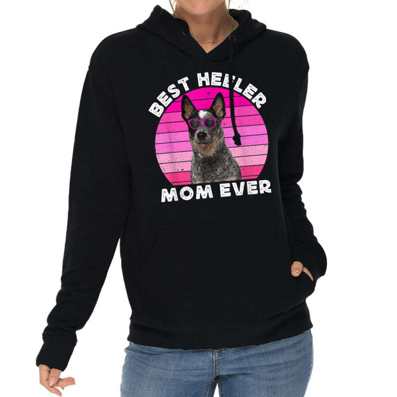 Blue Heeler Mom For Women Retro Blue Australian Cattle Dog Lightweight Hoodie by Newdesigns | Artistshot