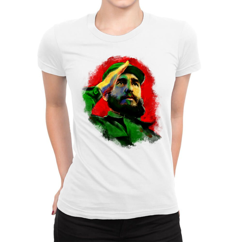 Fidel Castro Pullover Hoodie Ladies Fitted T-Shirt by cm-arts | Artistshot