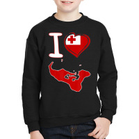 I Love Tonga. Tongan Flag In Shape Of A Heart. Country Map Youth Sweatshirt | Artistshot