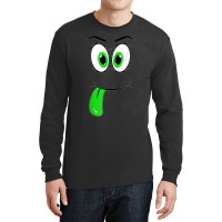 Cute Monster Face Green Tongue Easy Halloween Costume Long Sleeve Shirts | Artistshot