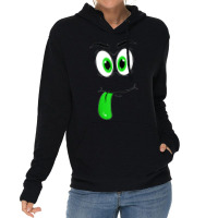 Cute Monster Face Green Tongue Easy Halloween Costume Lightweight Hoodie | Artistshot