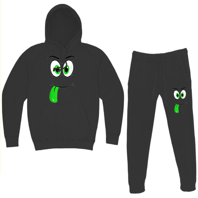 Cute Monster Face Green Tongue Easy Halloween Costume Hoodie & Jogger Set | Artistshot